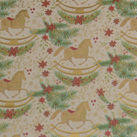 ROTOLO CM.100X25MT. CARTA ROCKING HORSE CREAM